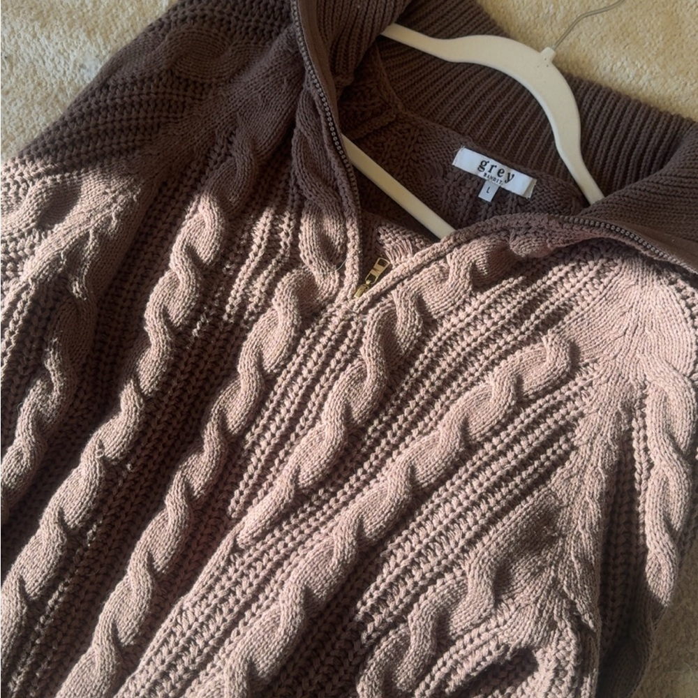 Grey Bandit Quarter Zip Sweater